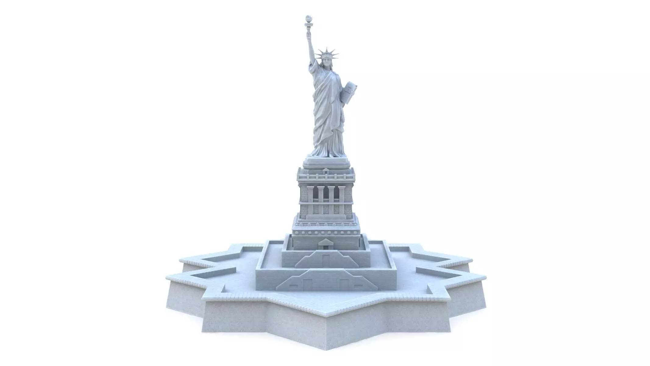 Statue of Liberty 2 Low-poly 3D model_0