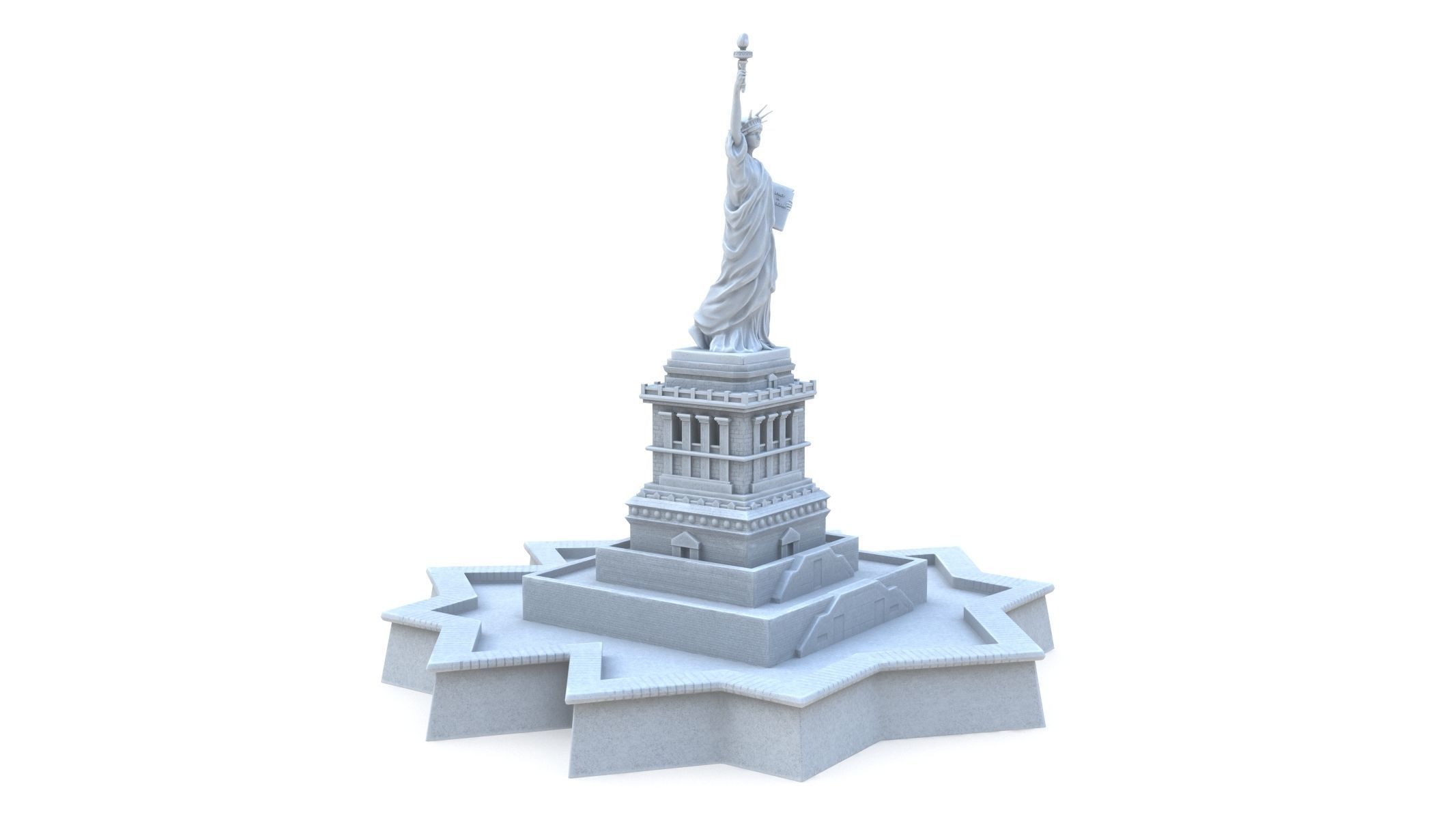 Statue of Liberty 2 Low-poly 3D model_1