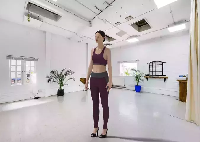Sports Legging and Bra Low-poly 3D model
