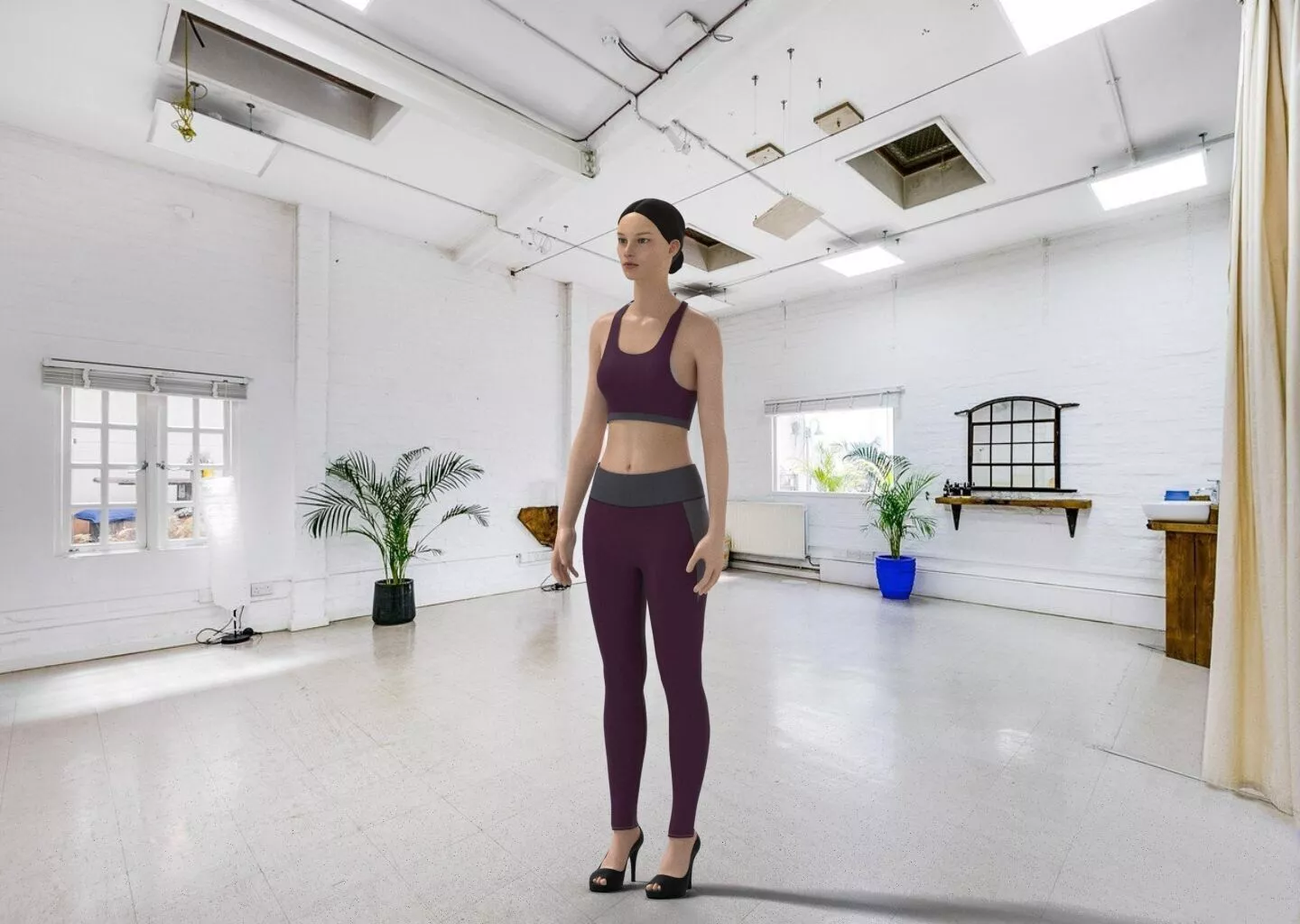 Sports Legging and Bra Low-poly 3D model