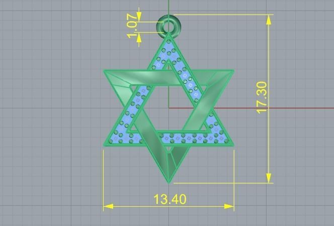 411 Pendant star of David 3D print model_4