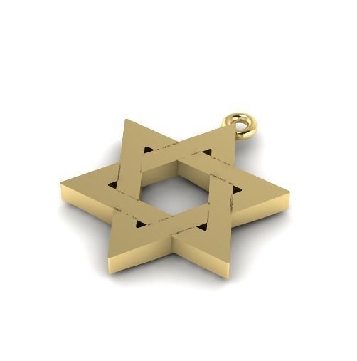 411 Pendant star of David 3D print model_3