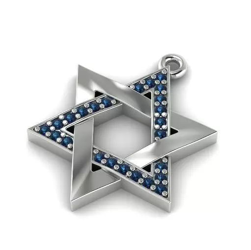 411 Pendant star of David 3D print model_0