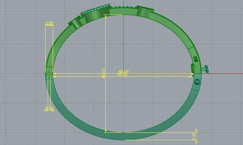 402 Bracelet with stones 3D print model_5