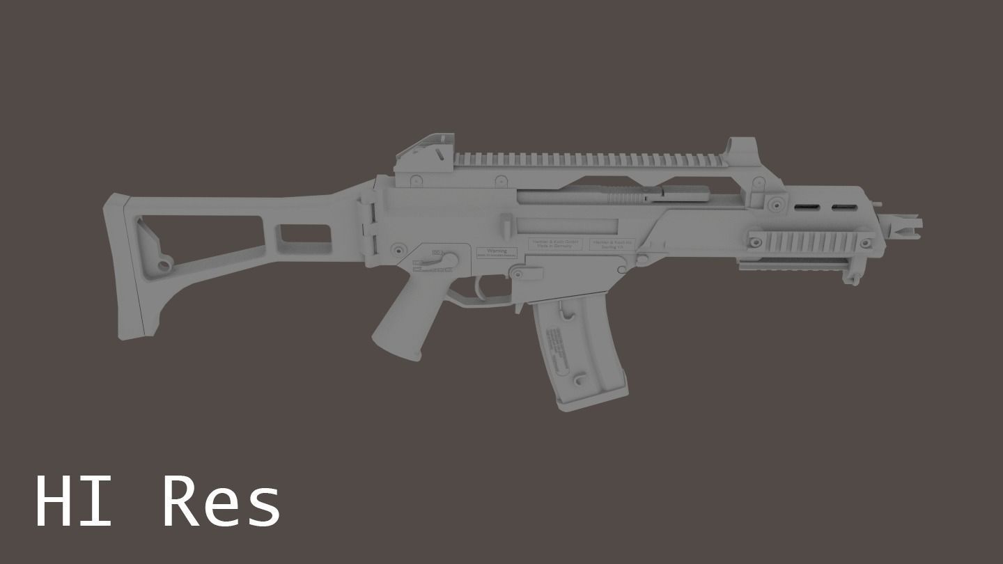 G36C carbine rifle Hi-Res 3D model_1