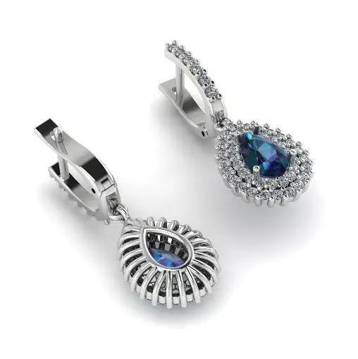 393 Earrings with stones 3D print model