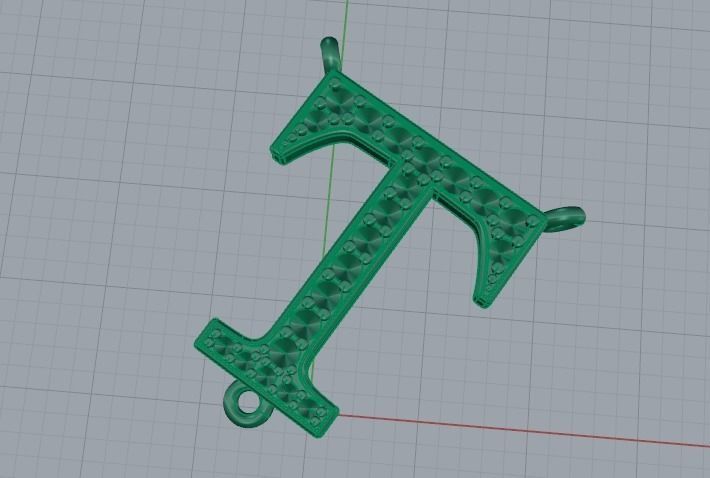 378 Pendant in the shape of the letter T 3D print model_8