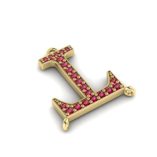 378 Pendant in the shape of the letter T 3D print model_2