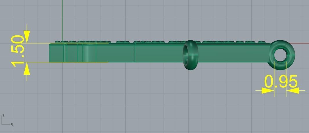 378 Pendant in the shape of the letter T 3D print model_7