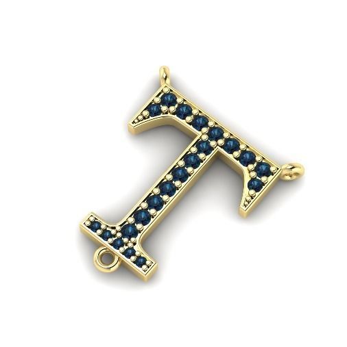 378 Pendant in the shape of the letter T 3D print model_1