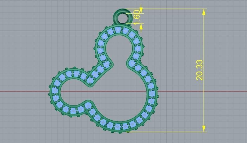374 Pendant mickey mouse 3D print model_6