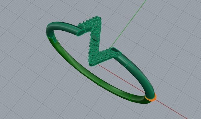 364 Bracelet with the letter Z 3D print model_8