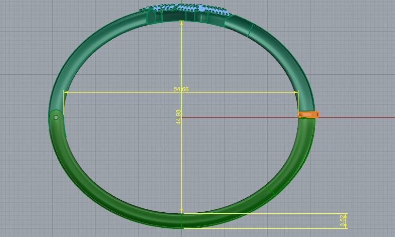 364 Bracelet with the letter Z 3D print model_5