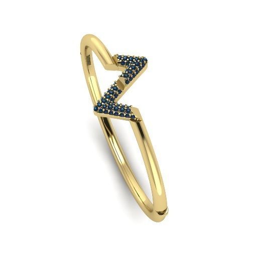 364 Bracelet with the letter Z 3D print model_2