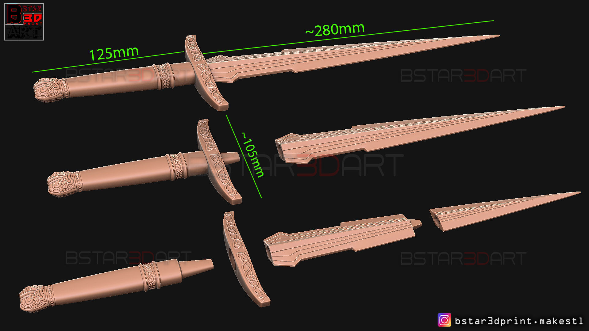 Loki Dagger 2021 - 2 Versions - Weapons of Loki - TV series  3D print model_26