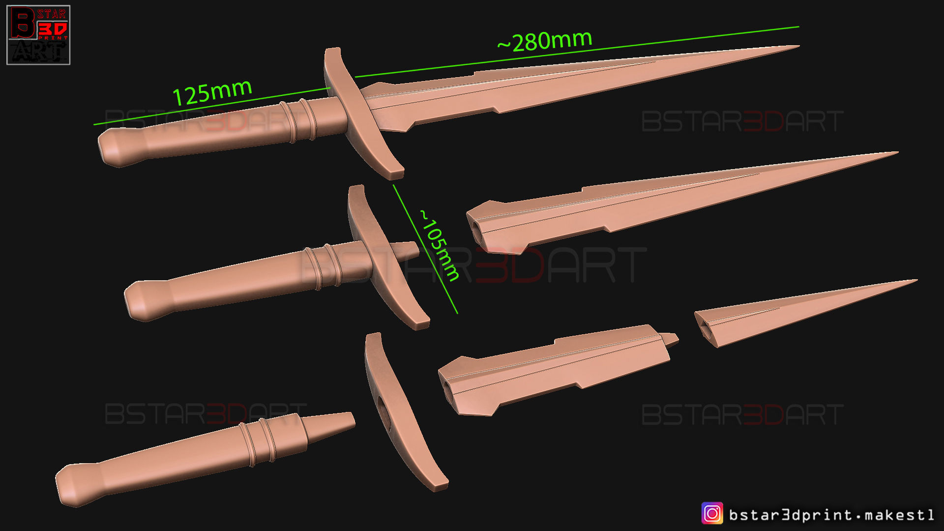 Loki Dagger 2021 - 2 Versions - Weapons of Loki - TV series  3D print model_25