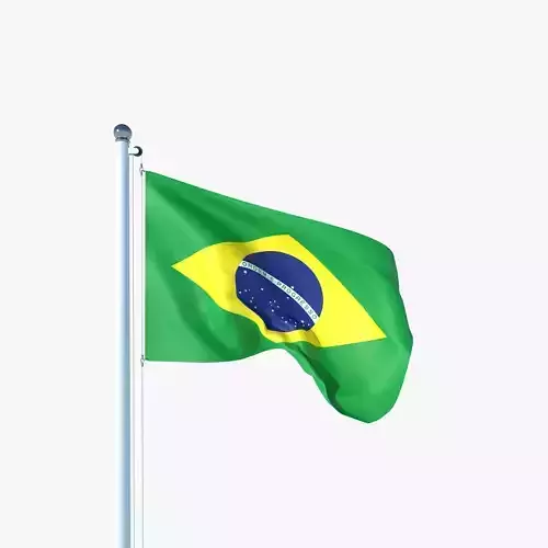 Animated Flag of Brazil Low-poly 3D model