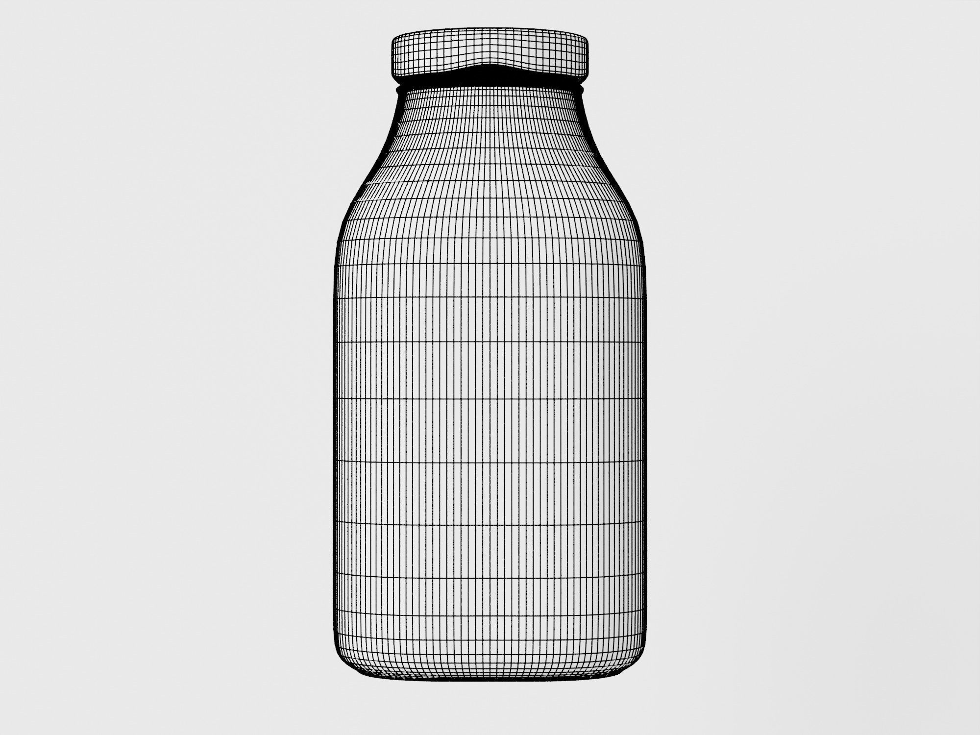 Bottle of milk 3d model 3D model_3