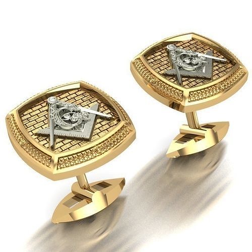 CUFFLINKS two gold plated masonic 3D print model