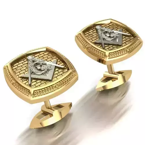 CUFFLINKS two gold plated masonic