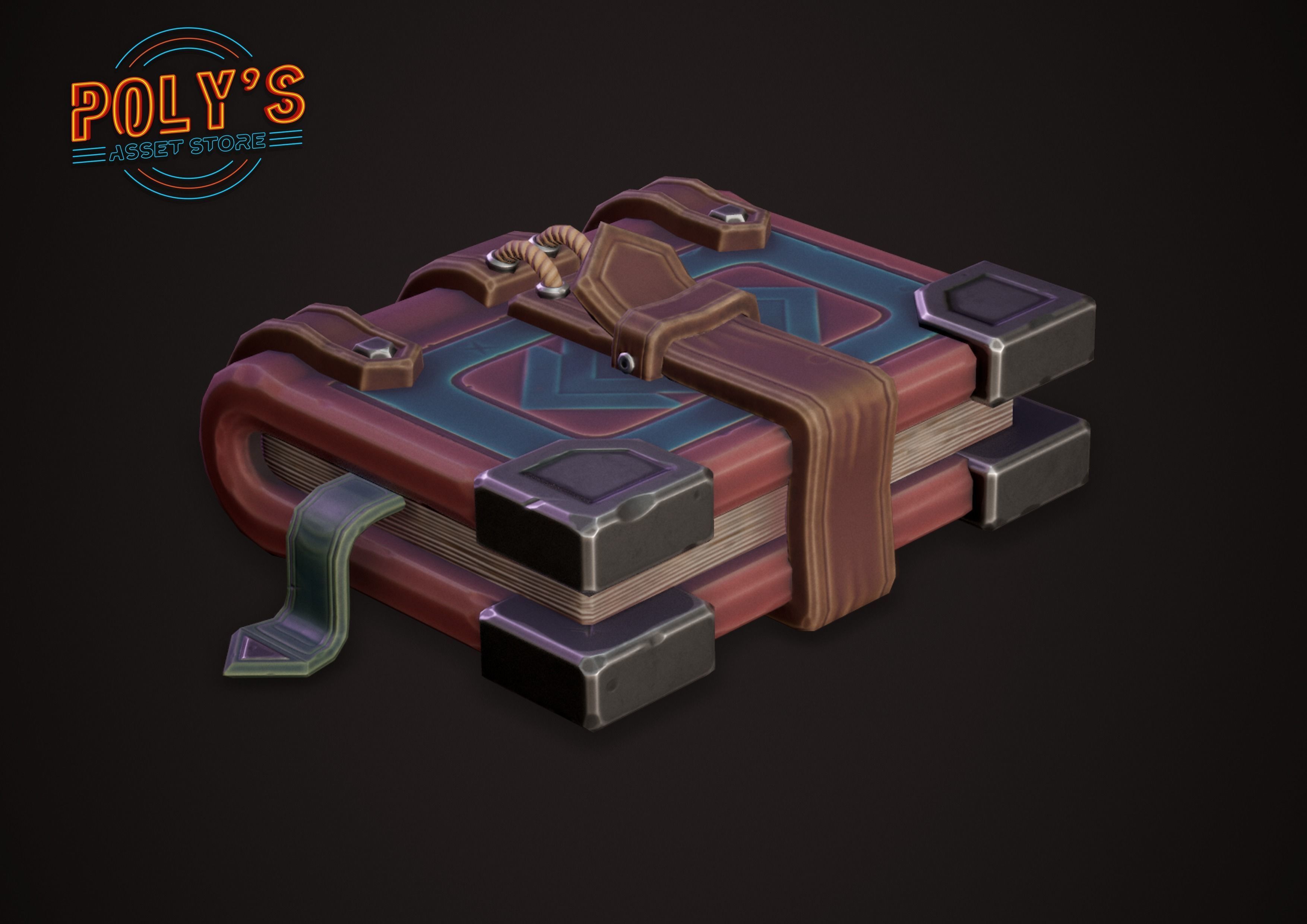 Stylized Fantasy Books Low-poly 3D model_11