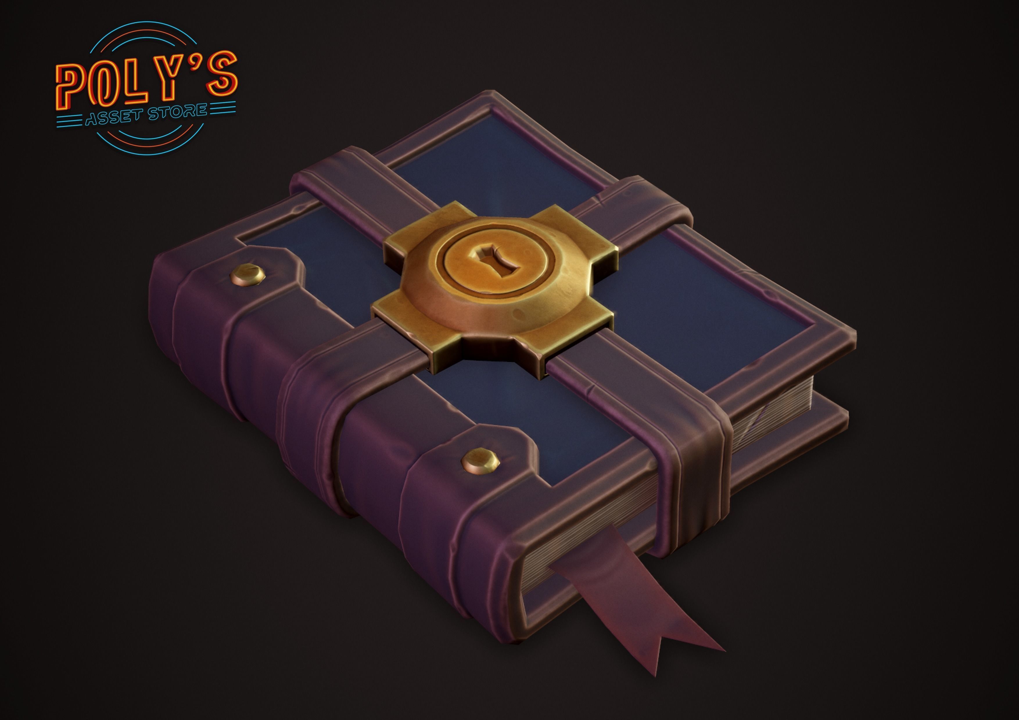 Stylized Fantasy Books Low-poly 3D model_3