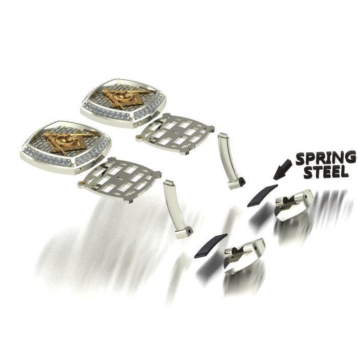 MAN RING  and  CUFFLINKS 3D Model Collection_8