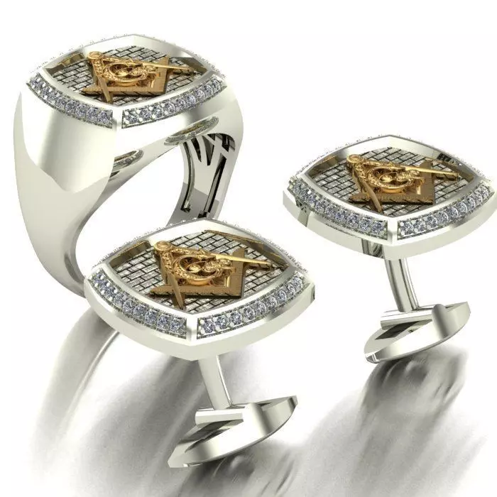 MAN RING  and  CUFFLINKS 3D Model Collection_0