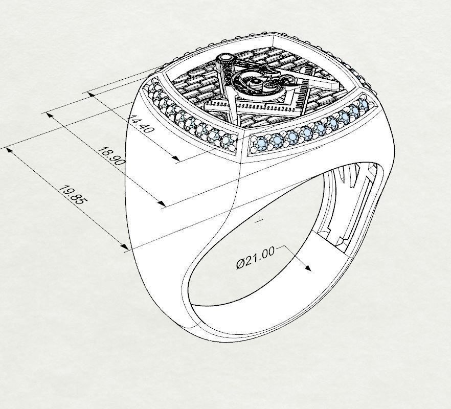 MAN RING  and  CUFFLINKS 3D Model Collection_7