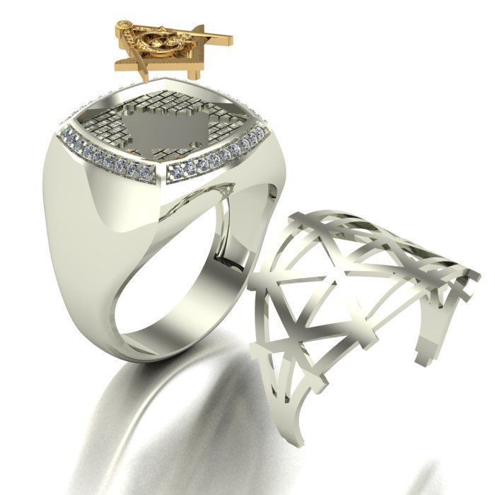 MAN RING  and  CUFFLINKS 3D Model Collection_5