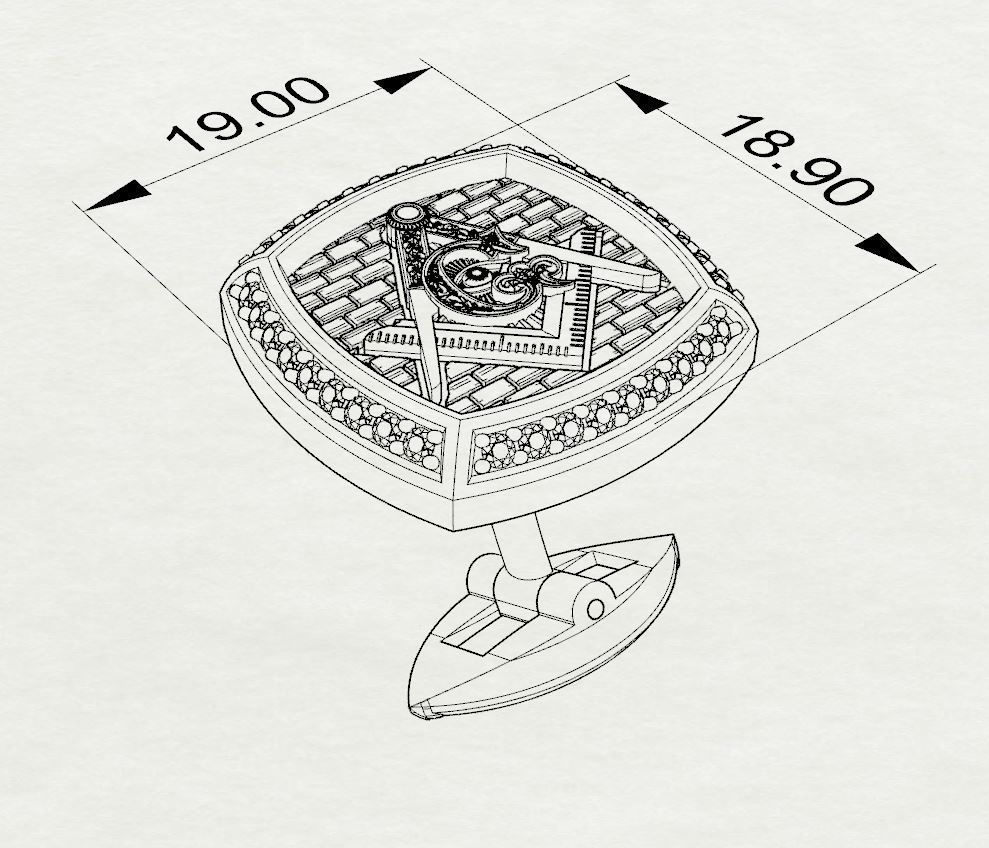 MAN RING  and  CUFFLINKS 3D Model Collection_13