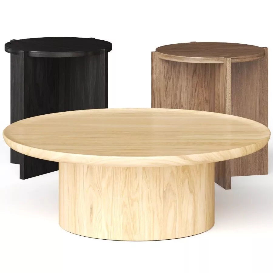 Urban Outfitters Matro and Astrid Round Coffee Tables 3D model