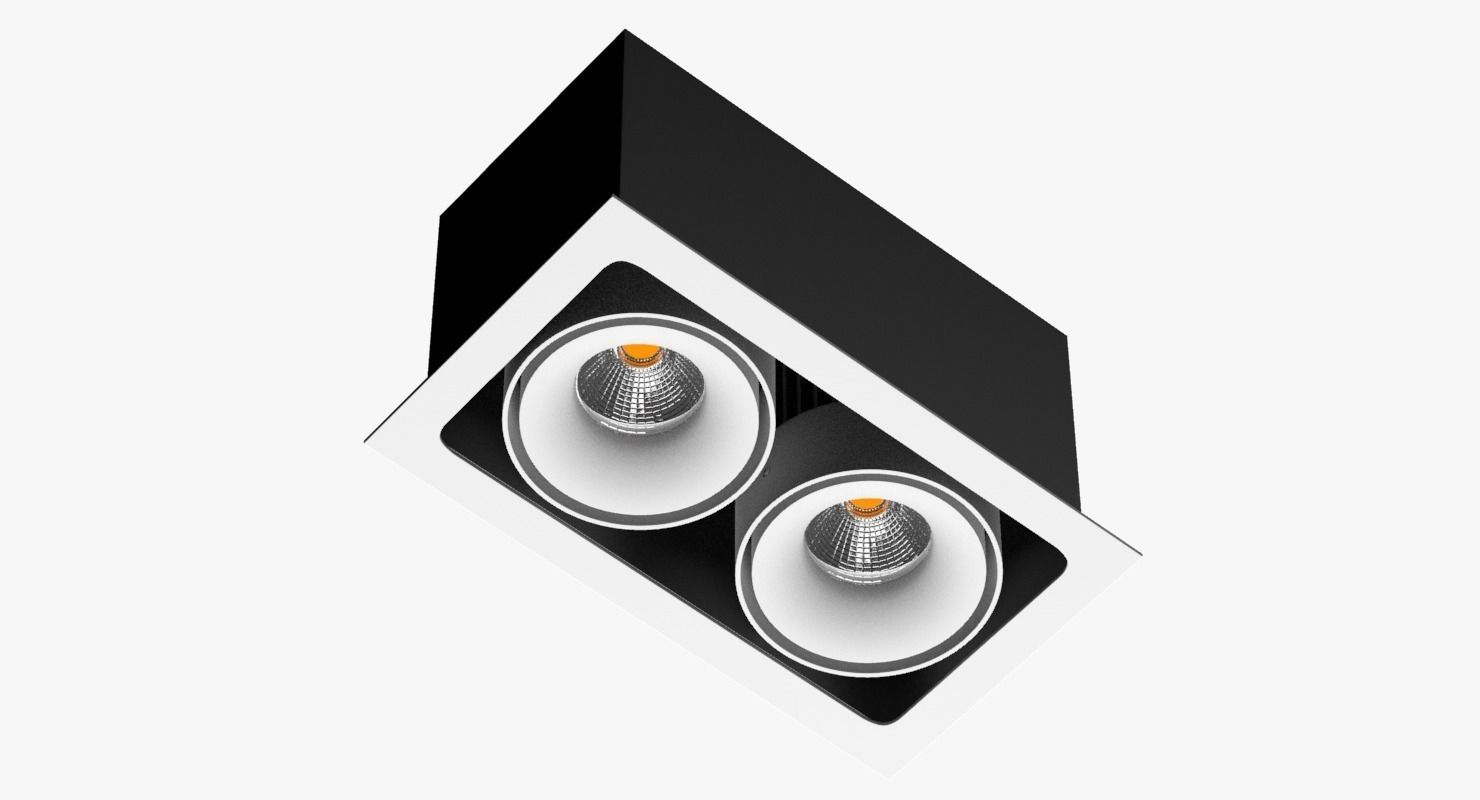 Basket two downlights 3D model_2