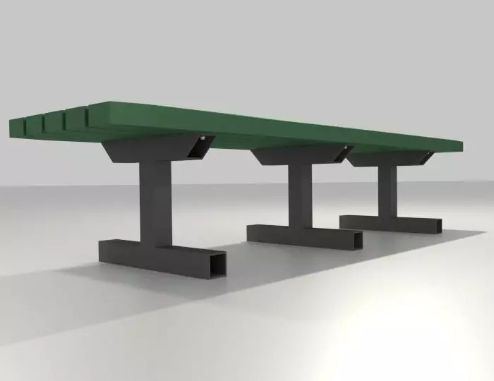 Bench with legs Free low-poly 3D model