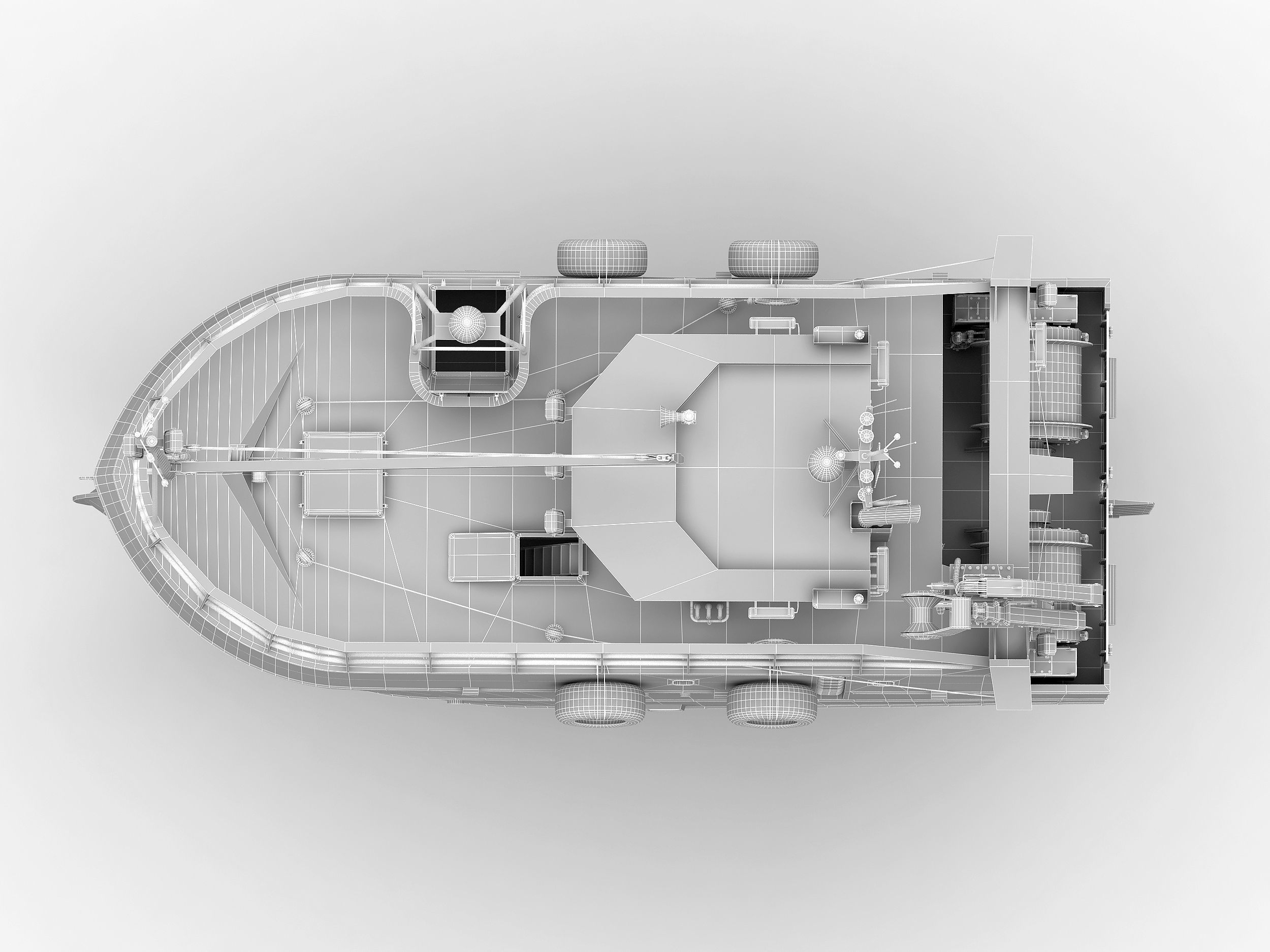 Fishing Trawler Green 3D model_13