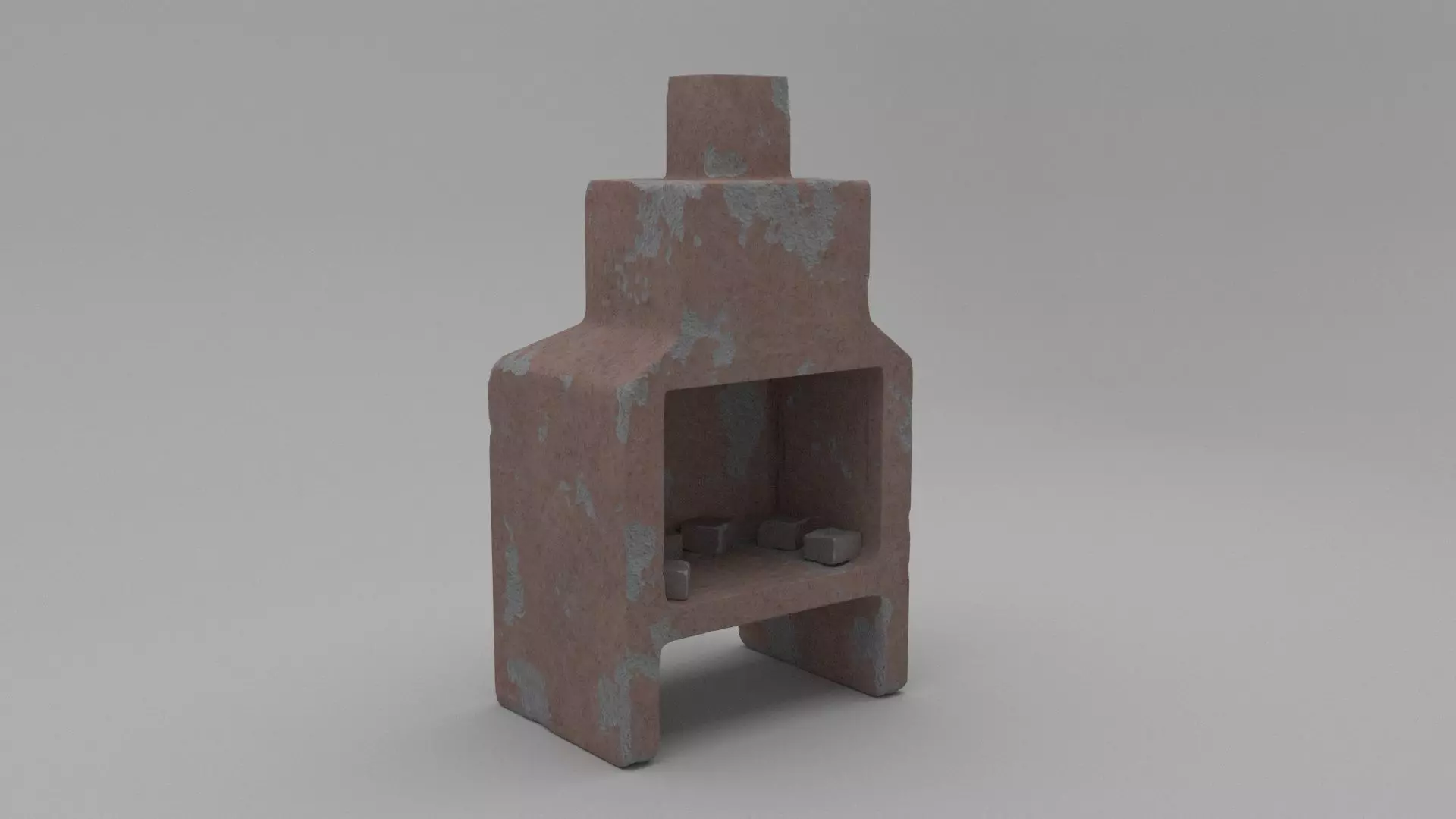 Barbecue wooden box Low-poly 3D model_0