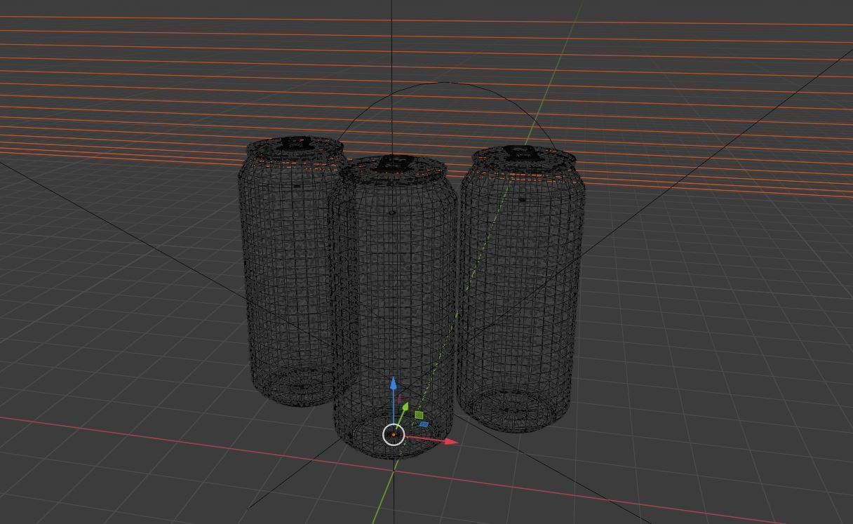 low poly soda and juice can 3D model_4