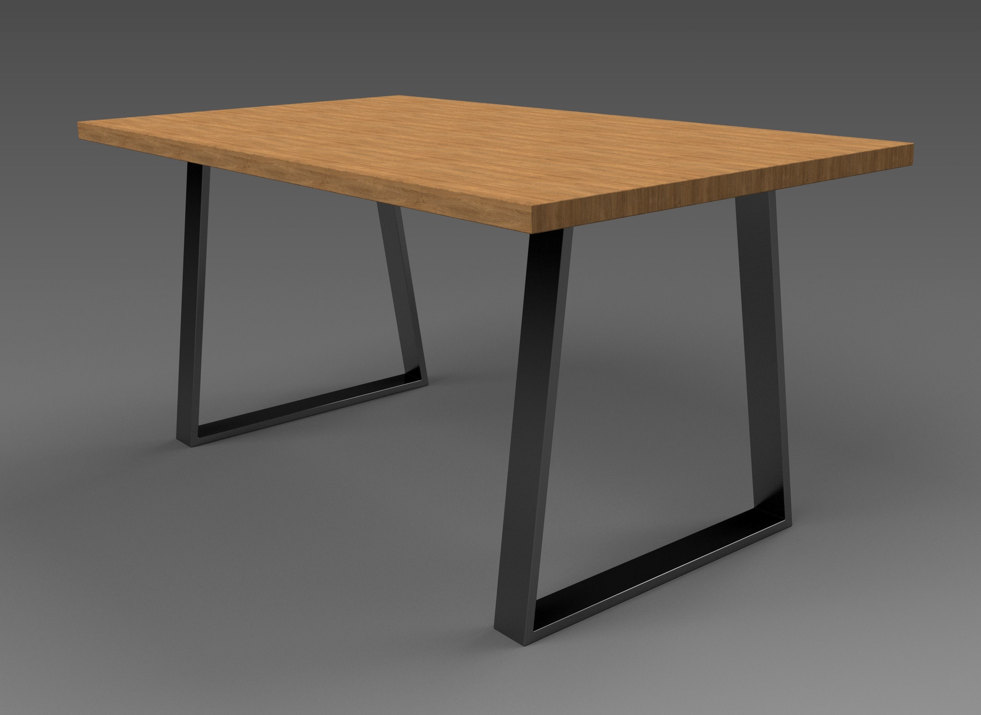 Industrial dining table modern TYPE 11 3D model_1