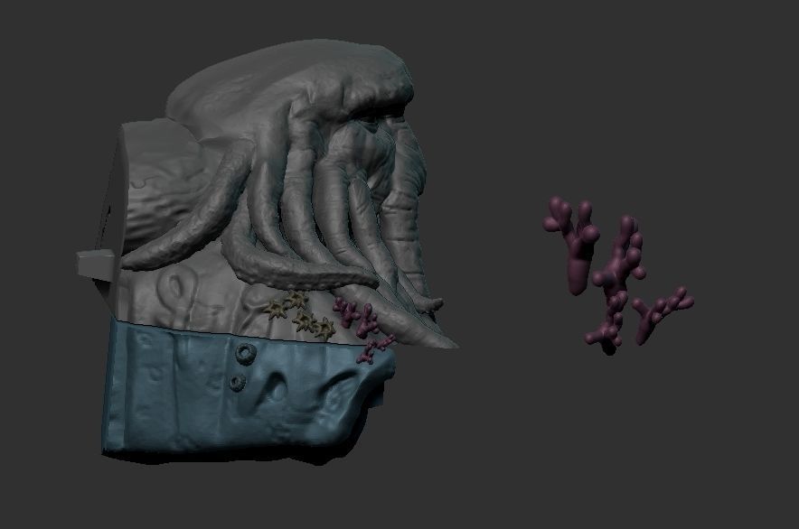 David Jones Bust with Flying Dutchman  3D print model_7