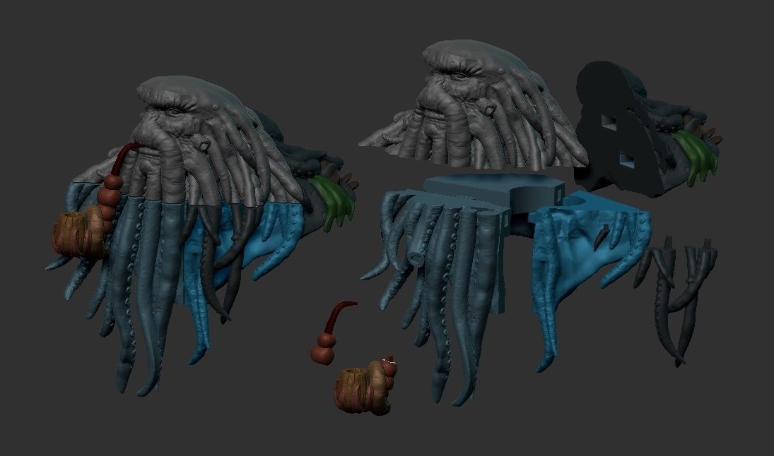 David Jones Bust with Flying Dutchman  3D print model_4