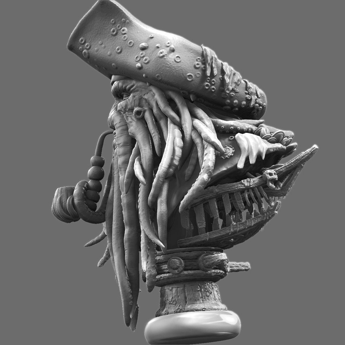 David Jones Bust with Flying Dutchman  3D print model_14