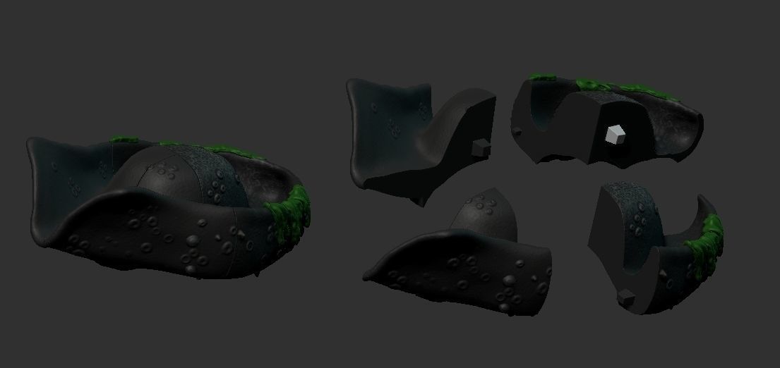 David Jones Bust with Flying Dutchman  3D print model_5