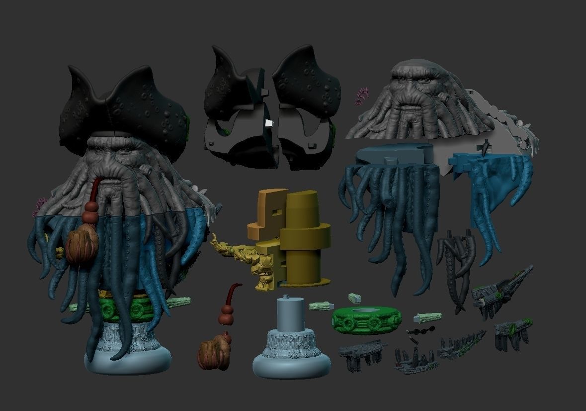 David Jones Bust with Flying Dutchman  3D print model_8