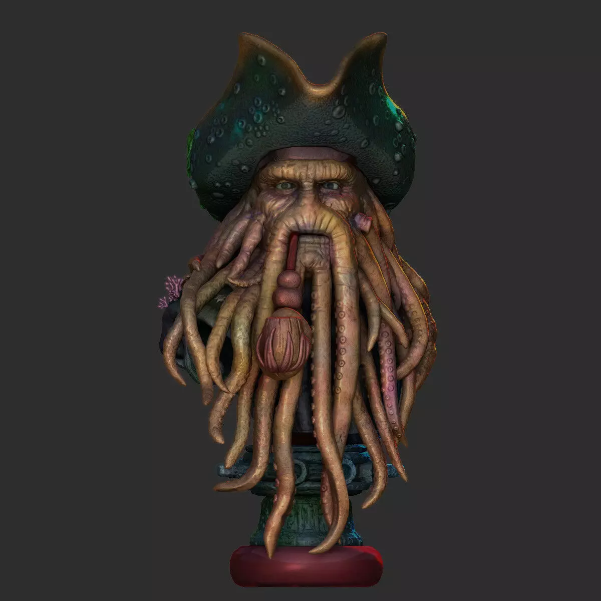 David Jones Bust with Flying Dutchman  3D print model_0