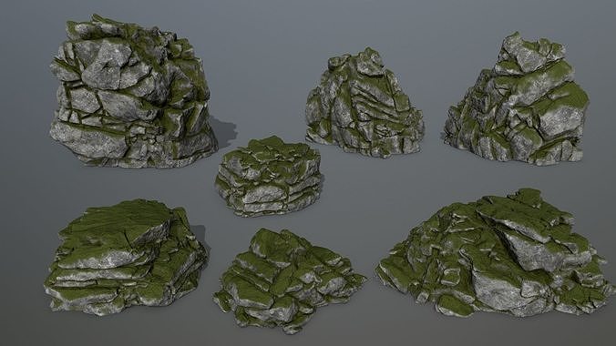 forest rocks  Low-poly 3D model