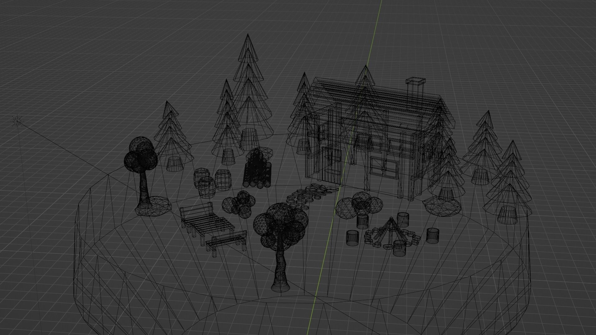 Low Poly Garden Low-poly 3D model_3