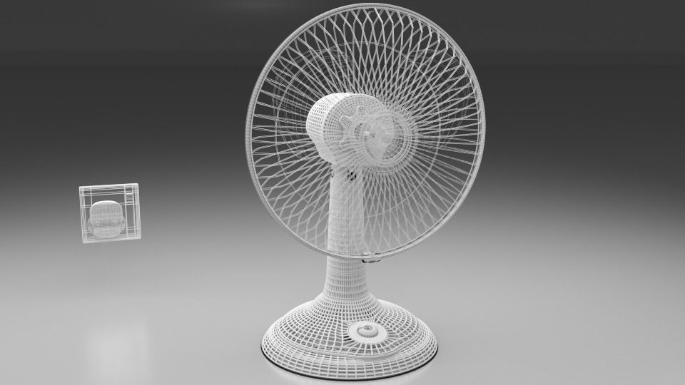 Table Fan 3D model_7