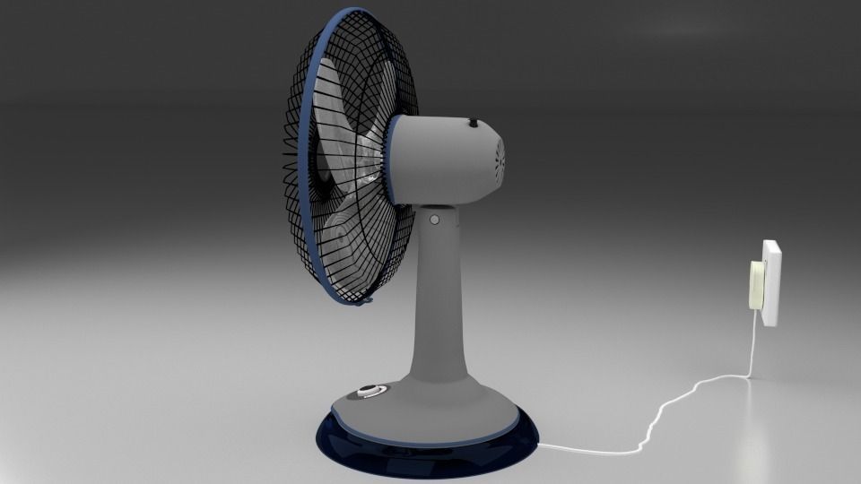 Table Fan 3D model_1