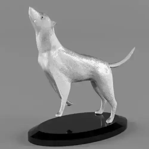 High Detailed Silver Wolf Statue