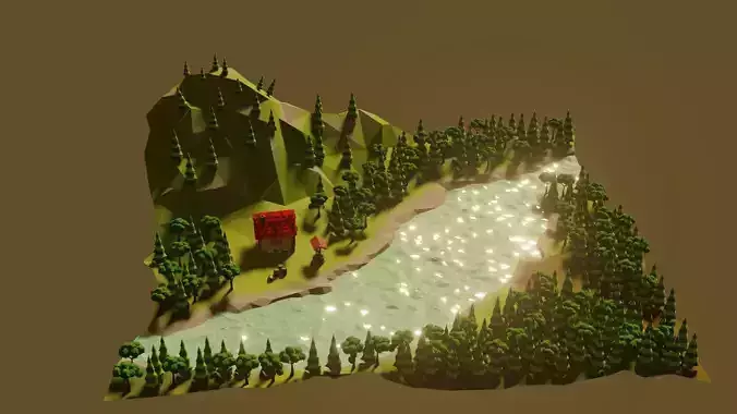 Low Poly Forest  Free 3D model